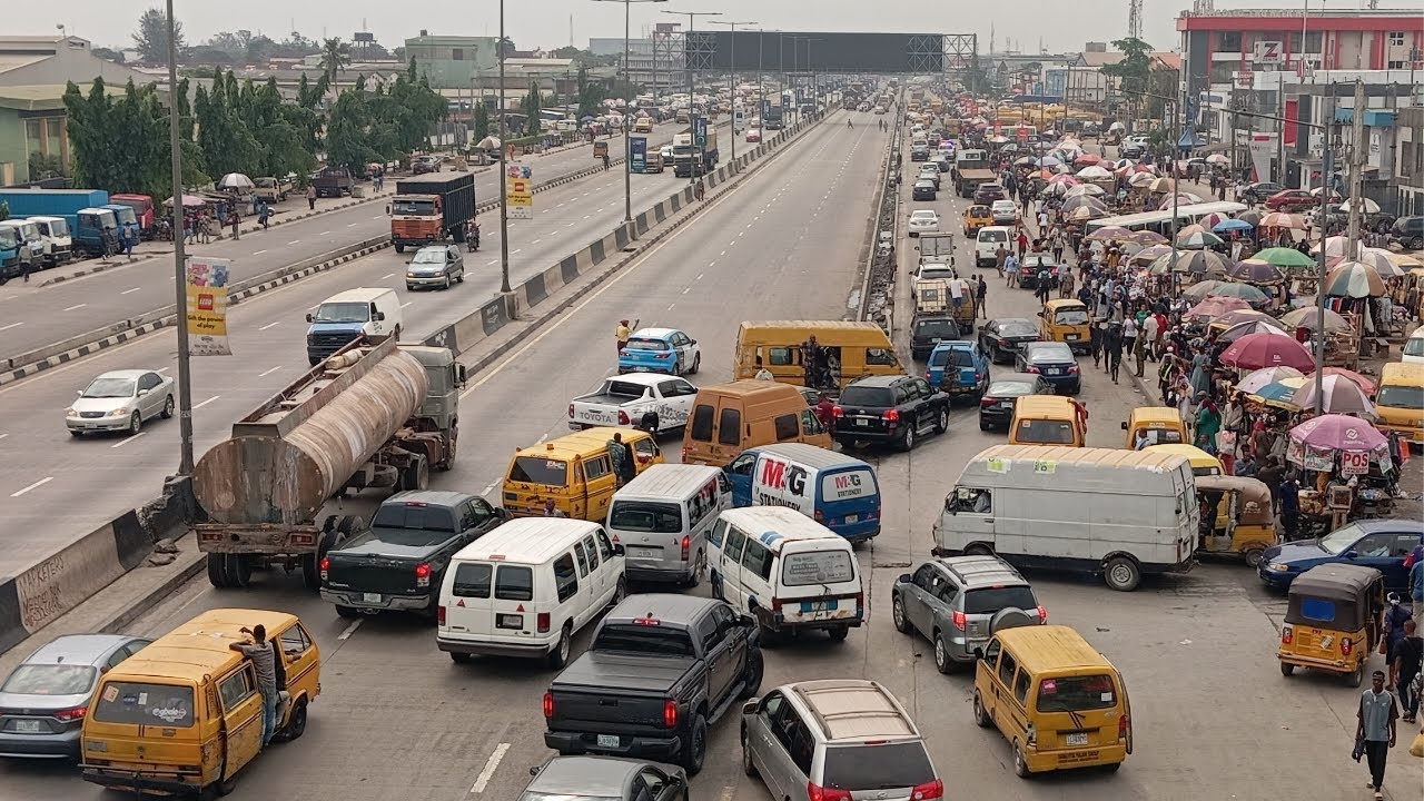 TRAFFIC JAM IN LAGOS NIGERIA, RAW FOOTAGE