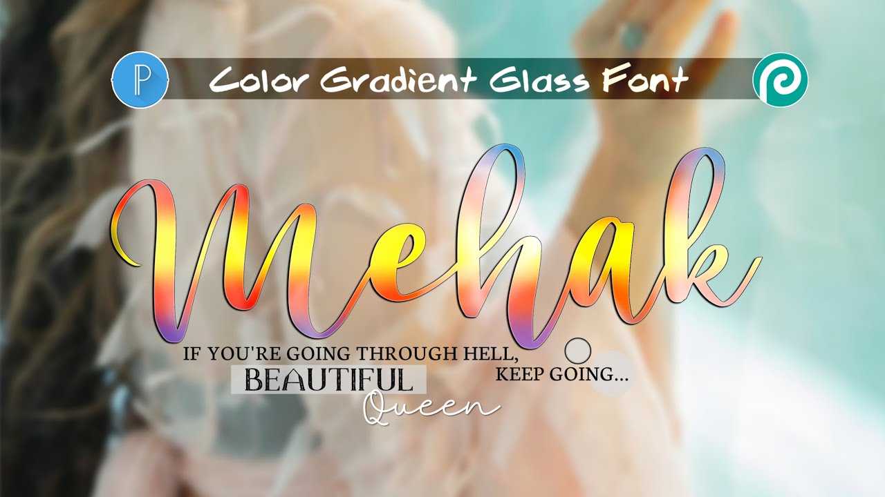 Photopea Multi Color Gradient Glass font like Photoshop Cc in android || by Alee Creation.