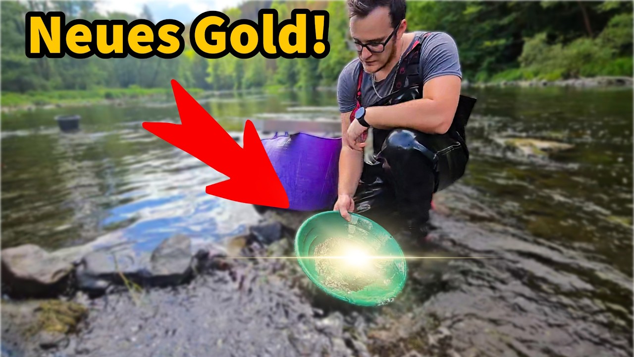 Goldrausch am neuen Fluss?! So suche ich Gold mit Rinne und Pfanne! 💪🏻😁