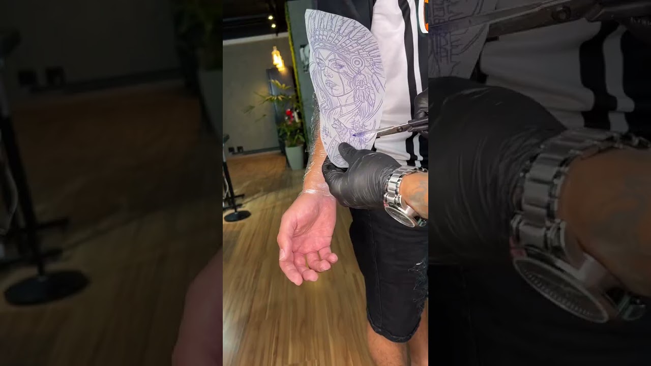 Tatuagem de índia no antebraço! Tattoo realista fechando braço decalque 