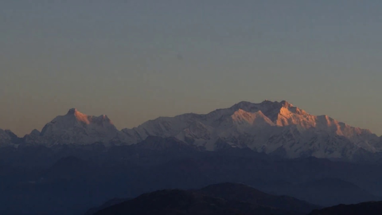 Sunrise over Mount Kanchenjunga - tallest Himalayan peak in India
