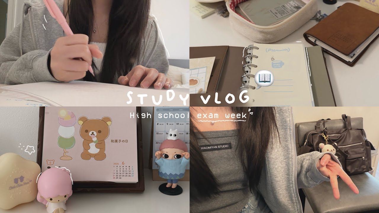 STUDY VLOG 📚: high school exam week as a gr.12 student, casual studying sessions, productive? days
