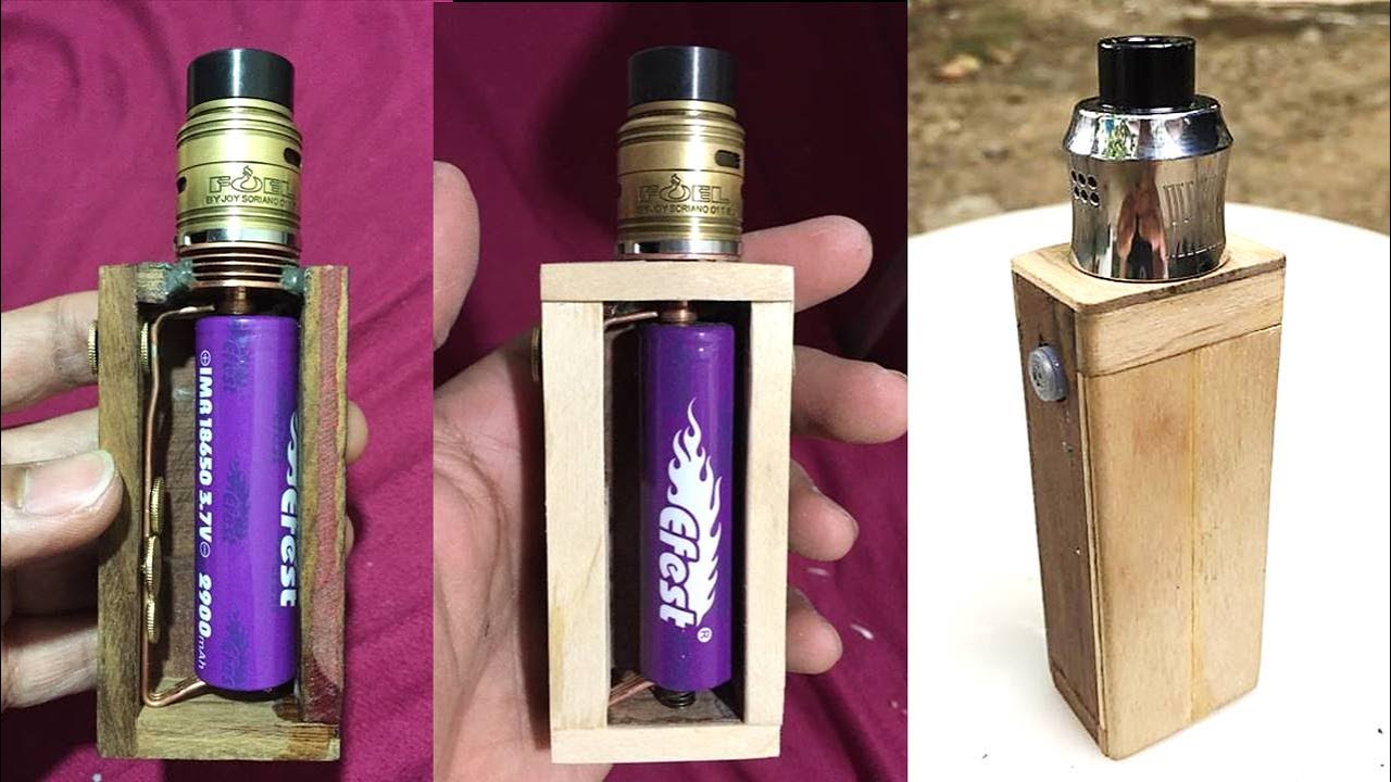 Wood Vape Box Mod with Heat Sink 510 Adapter / Standard 510 Pin (Do It Yourself)