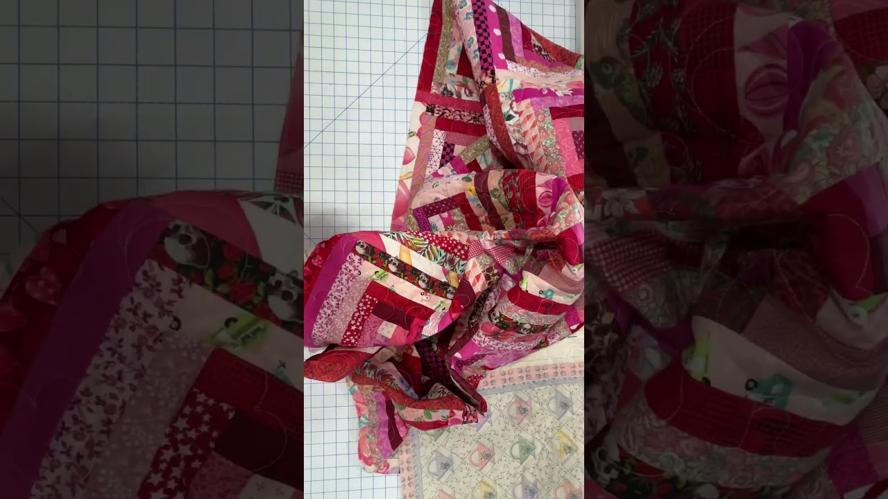 Completing the Super Scrappy Log Cabin quilt