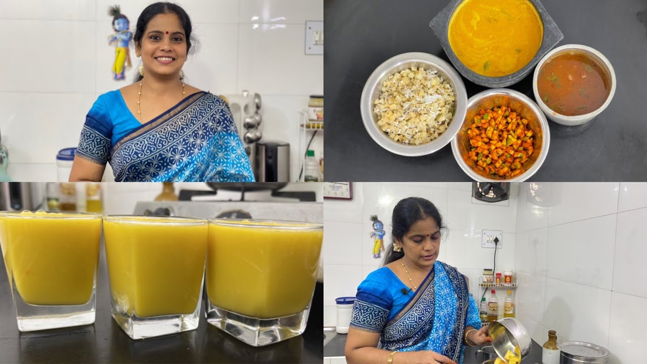 Sunday Cooking Vlog | Mangai Drumstick Sambar | Udupi Rasam | Vazhaithandu poriyal | Mangai Thundam