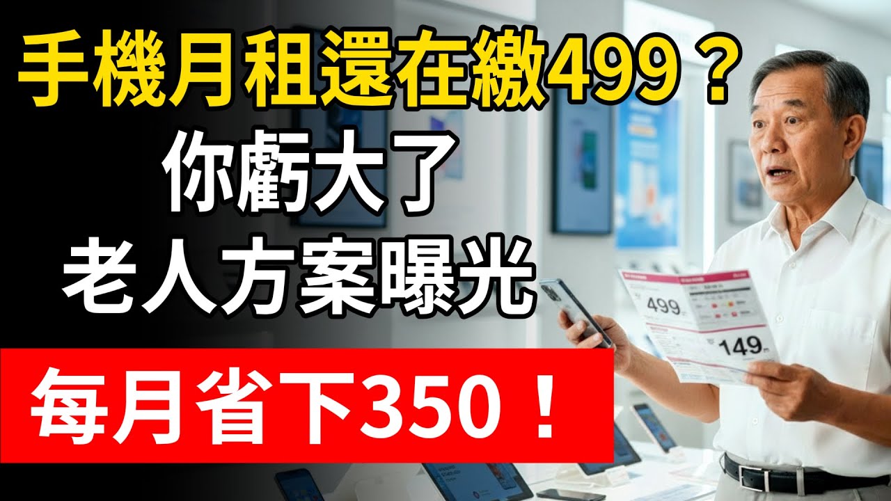 手機月租還在繳499？你虧大了！65歲以上「隱藏資費」曝光，每月149，一年現省4200！