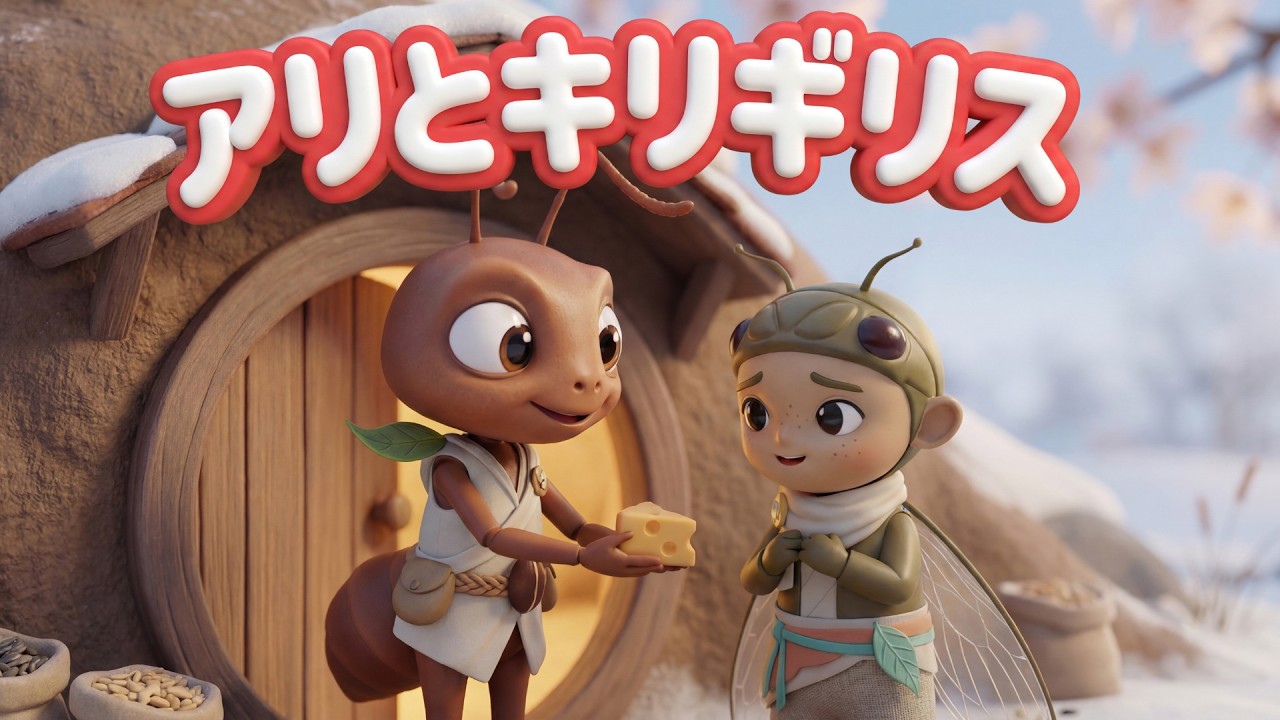 【童話アニメ】アリとキリギリス｜あそんでばかりでいいの？｜子ども向け3D絵本