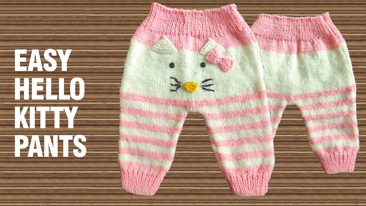 Easy Hello Kitty Pants | 0-3 Months | Knitting Tutorial in Urdu