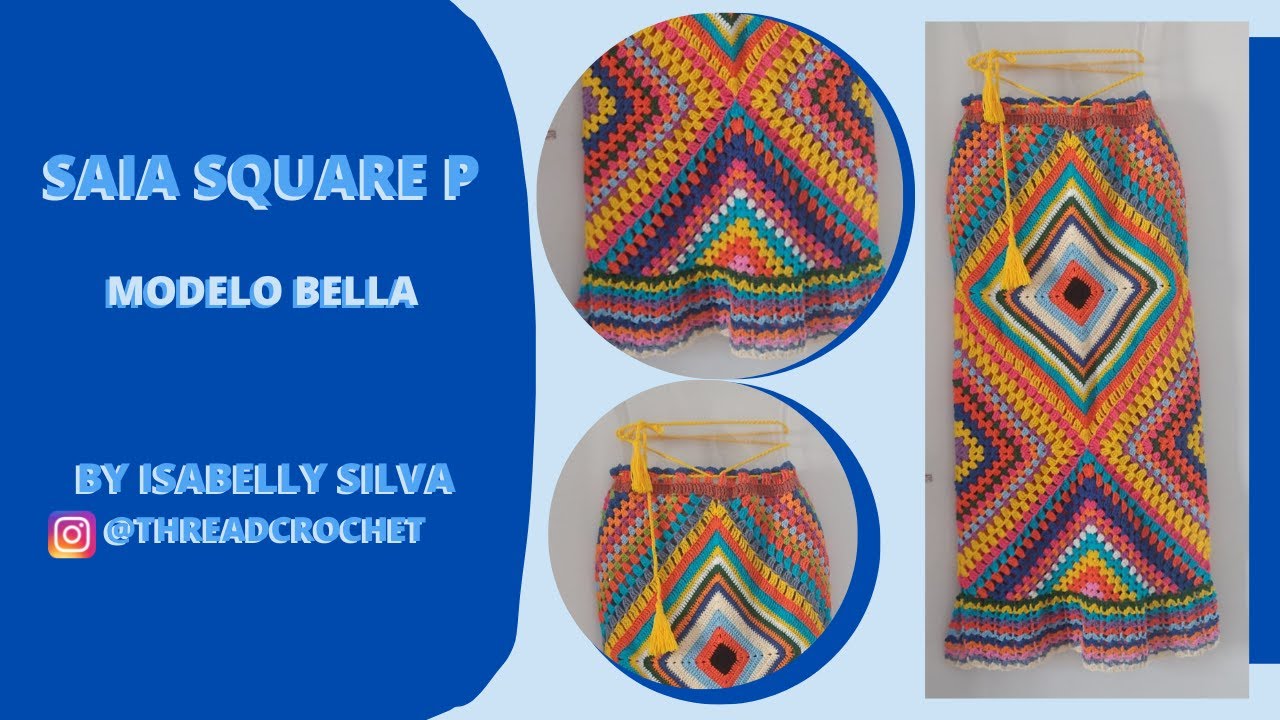 TUTORIAL SAIA DE CROCHÊ SQUARE P - intermediário/avançado