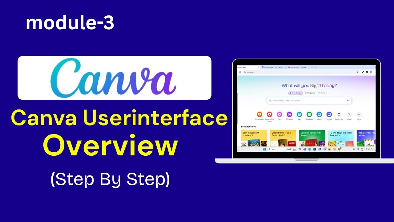 Canva User Interface Explained in Hindi | Canva Navigation Step by Step