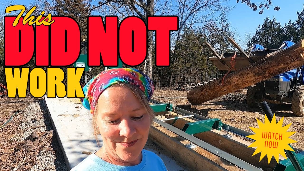 IT DIDN'T FIT! tiny house, homesteading, cabin build, DIY HOW TO sawmill tractor tiny cabin
