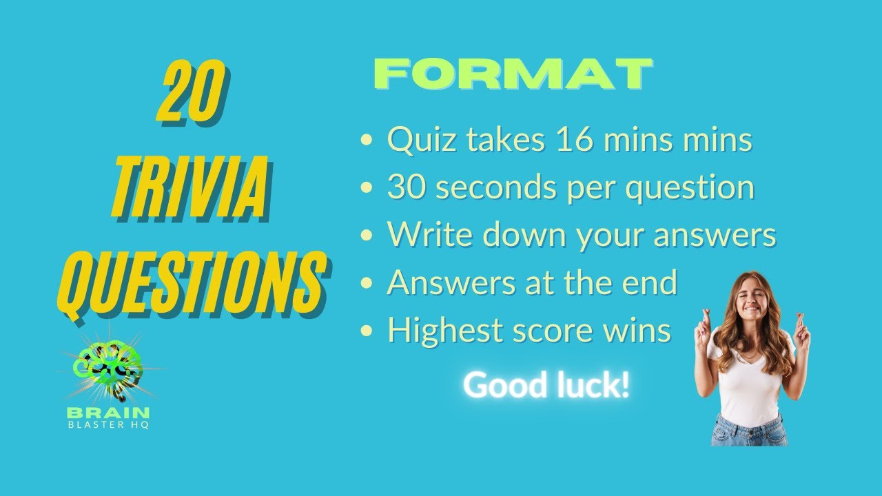 The Ultimate 20 Question Brain Challenge &ndash; Trivia, Pub Quiz, and IQ Test Extravaganza!