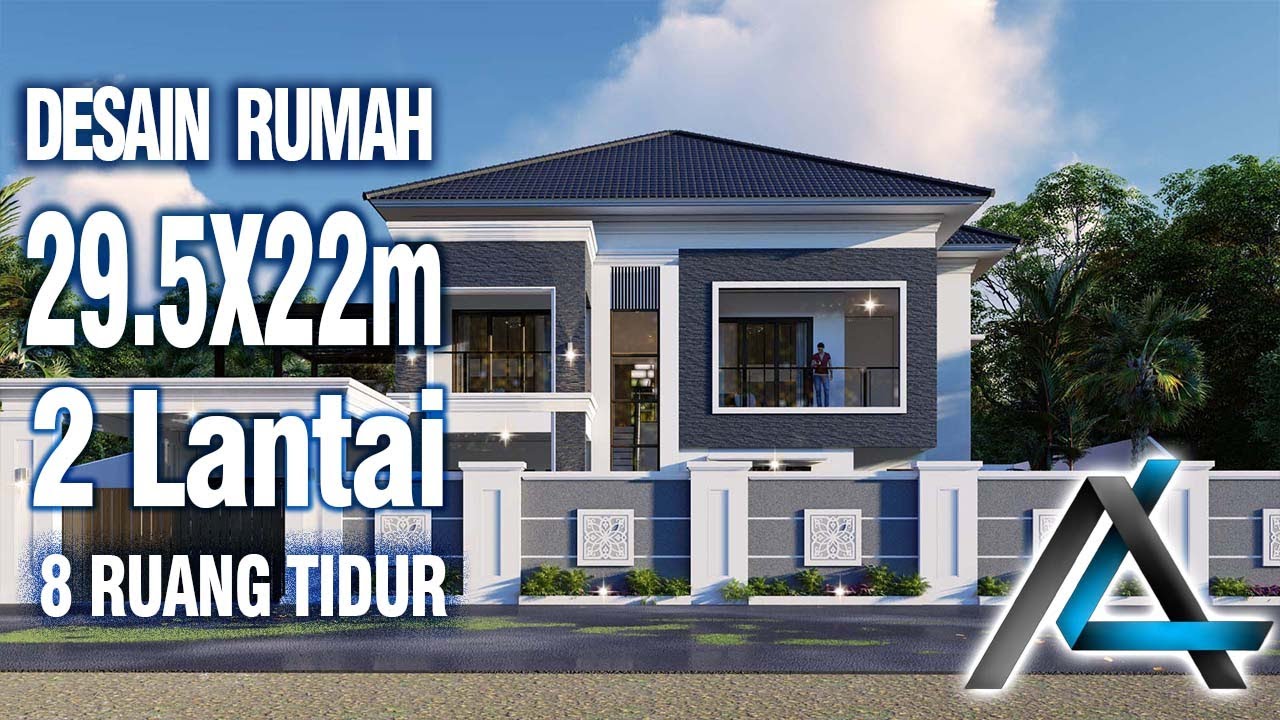 DESAIN RUMAH 29.5 x 22  meter I Jakarta  – DESAIN RUMAH TROPIS MODERN