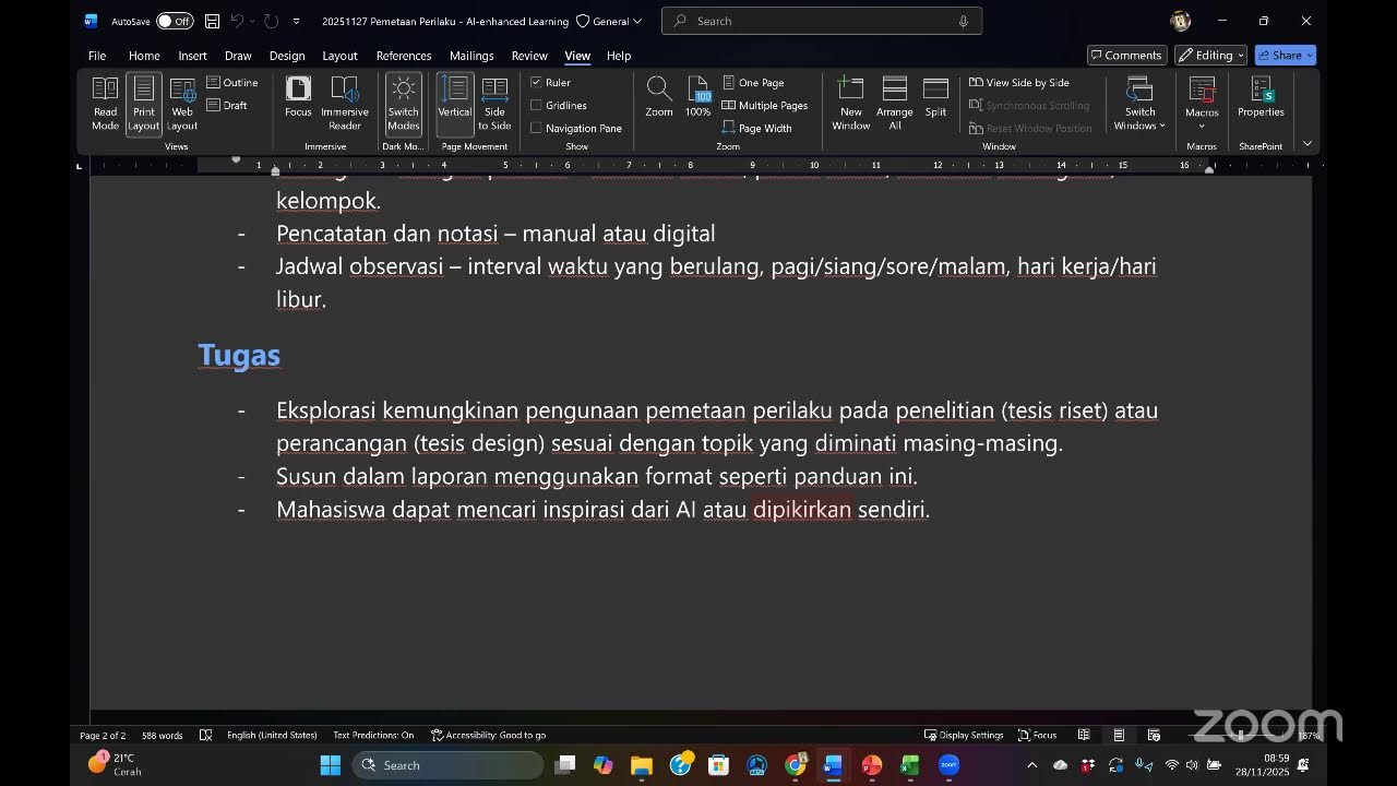 Paradigma, Pendekatan, dan Metode Pemetaan Perilaku - AR6112 - 28 November 2025
