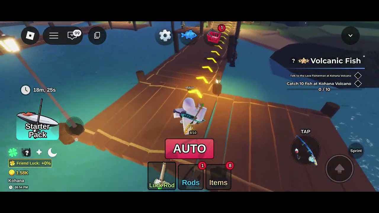 Playing fish for first time