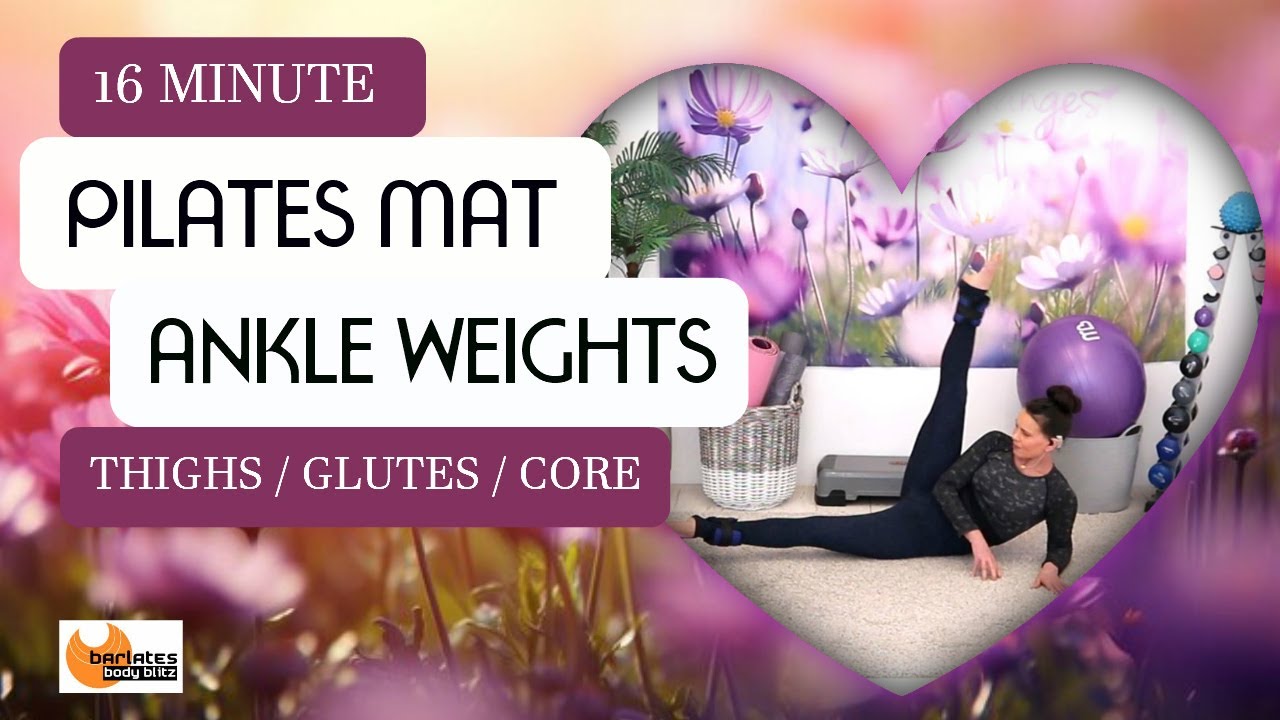 16 MIN ANKLE WEIGHT PILATES MAT WORKOUT // THIGHS, GLUTES & CORE // NO REPEAT // MUSIC ONLY!