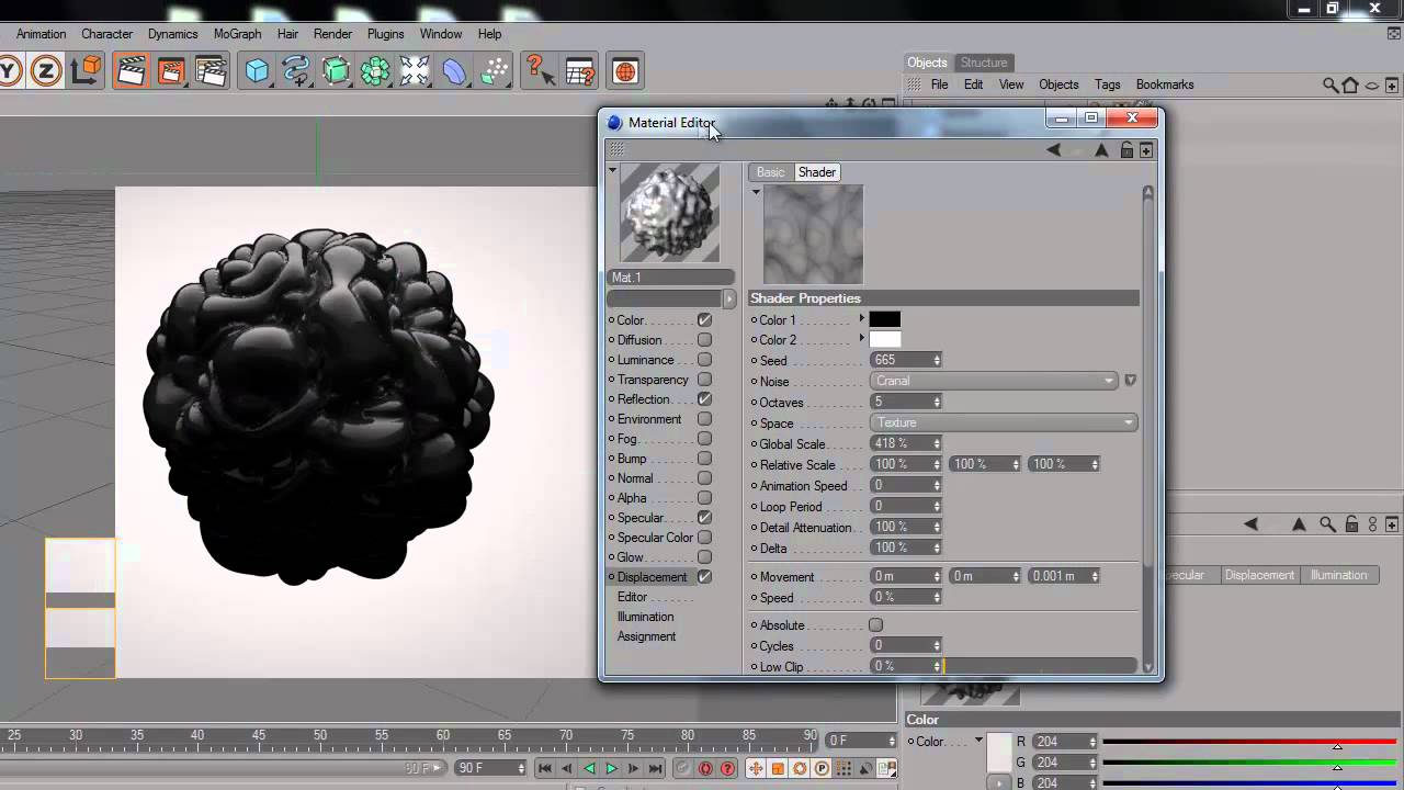 Cinema 4D Tutorial ::Polygon Displacement:: GraphicArts