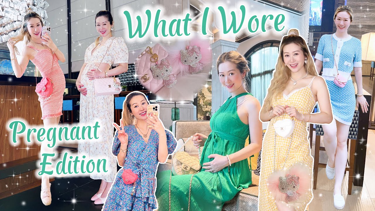 WHAT I WORE & ATE | PREGNANT EDITION 👗👚🤰🏼  7 DAYS, 7 LOOKS | PRETTY SUMMER OUTFITS 💖 LINDIESS