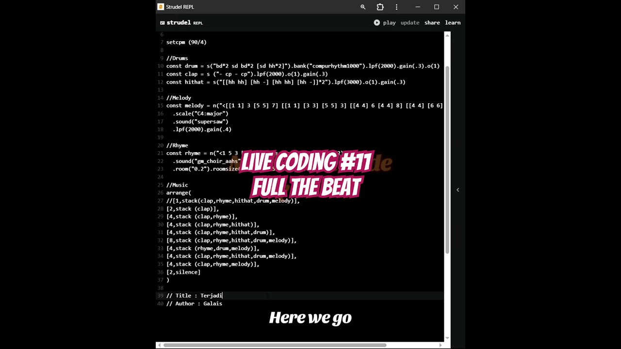 Full the beat, music with code from Live coding before #algorave #strudel #livecoding #musicoriginal