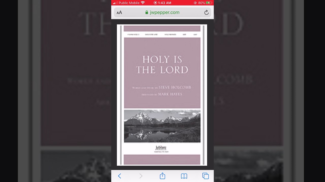 Holy is the Lord