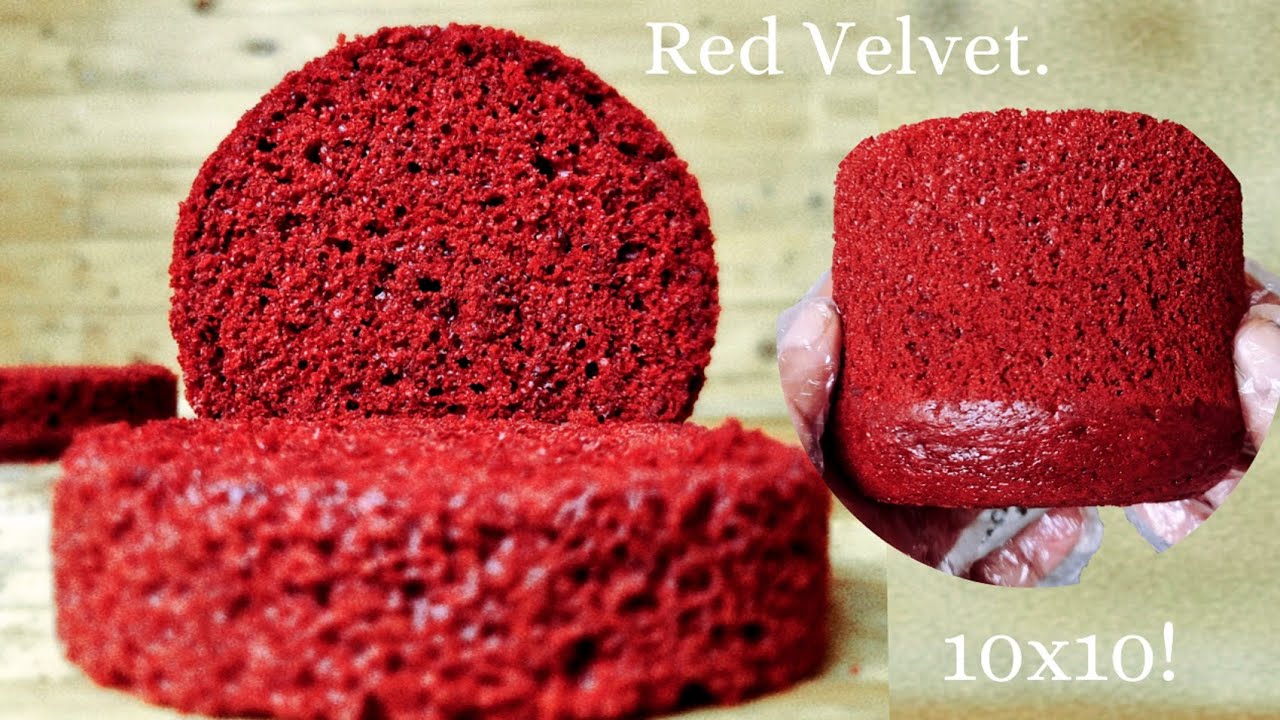 Massa Red Velvet Apenas 1 ovo. forma 10x10.