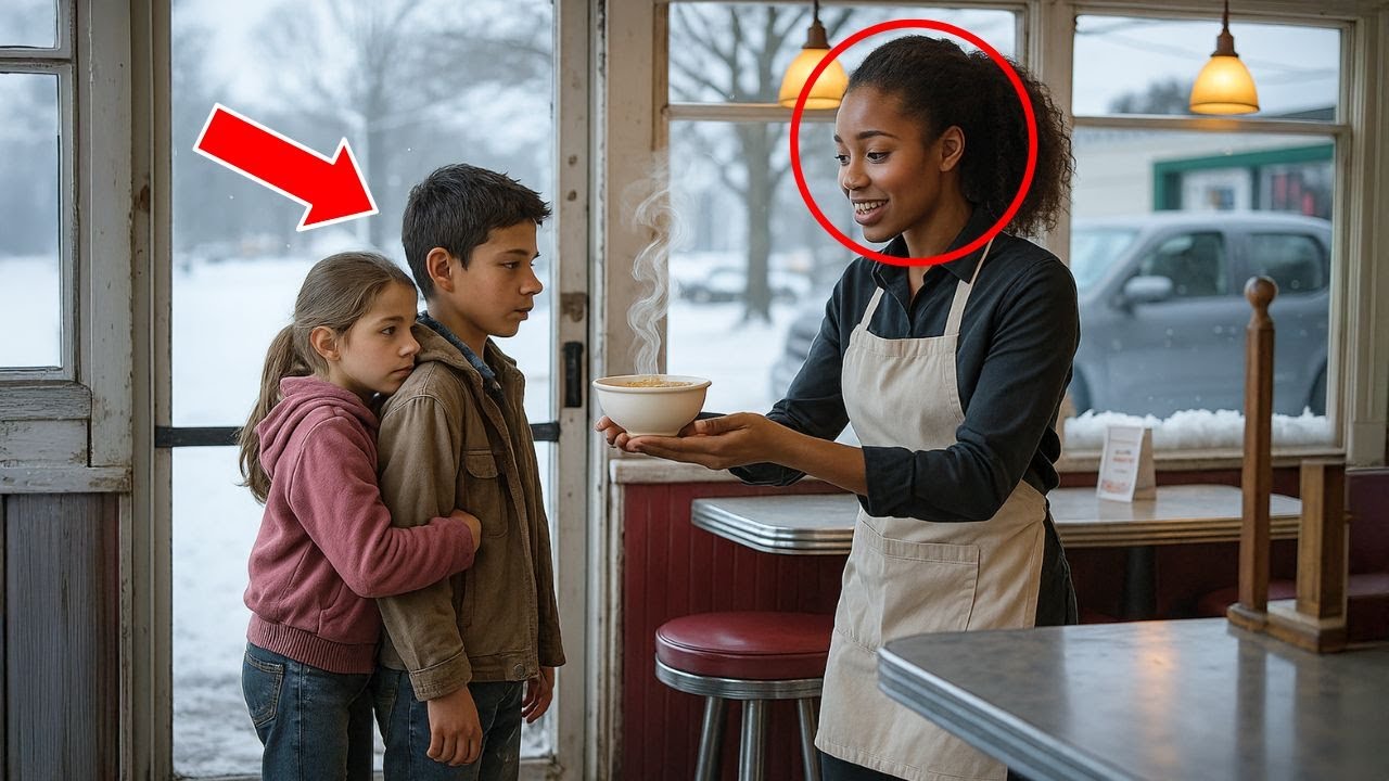 Black Waitress Fed Two Orphans – 18 Years Later, A HELICOPTER Landed At Her Home