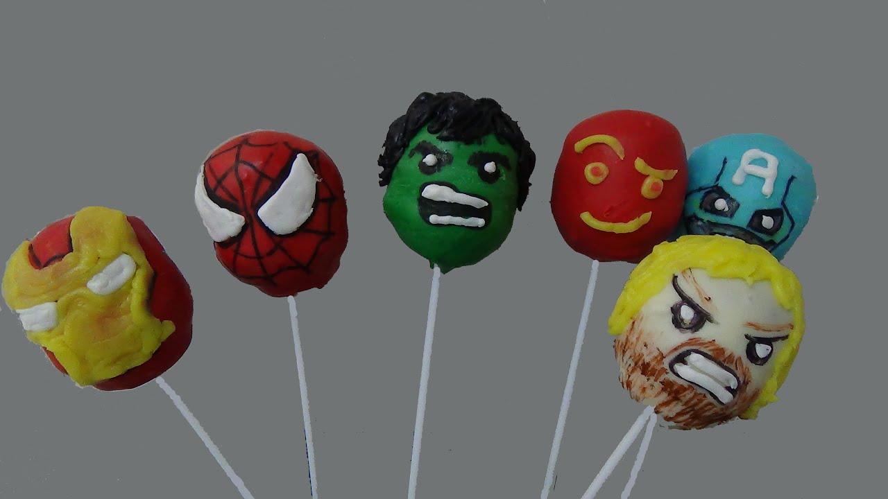 Cake balls pops super heroes marvel