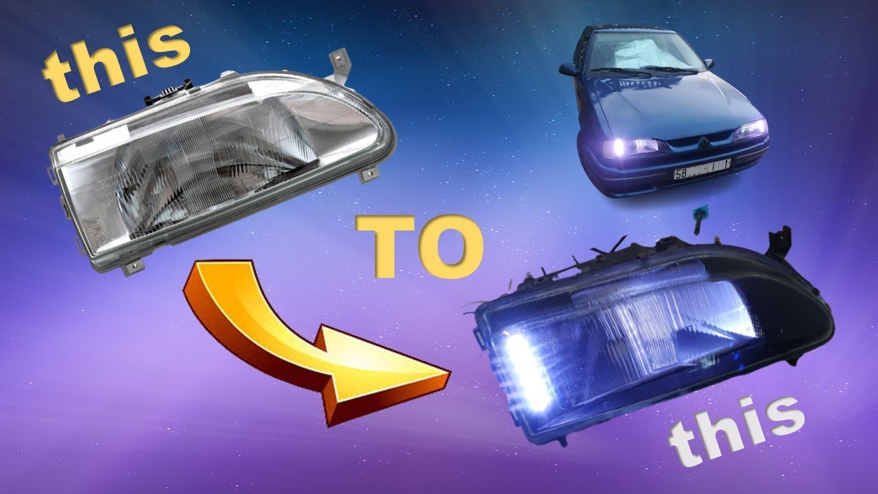 modification phare RENAULT 19 (avant - apres)  تعديل على اضواء الأمامية رونو19 (قبل ـ بعد)