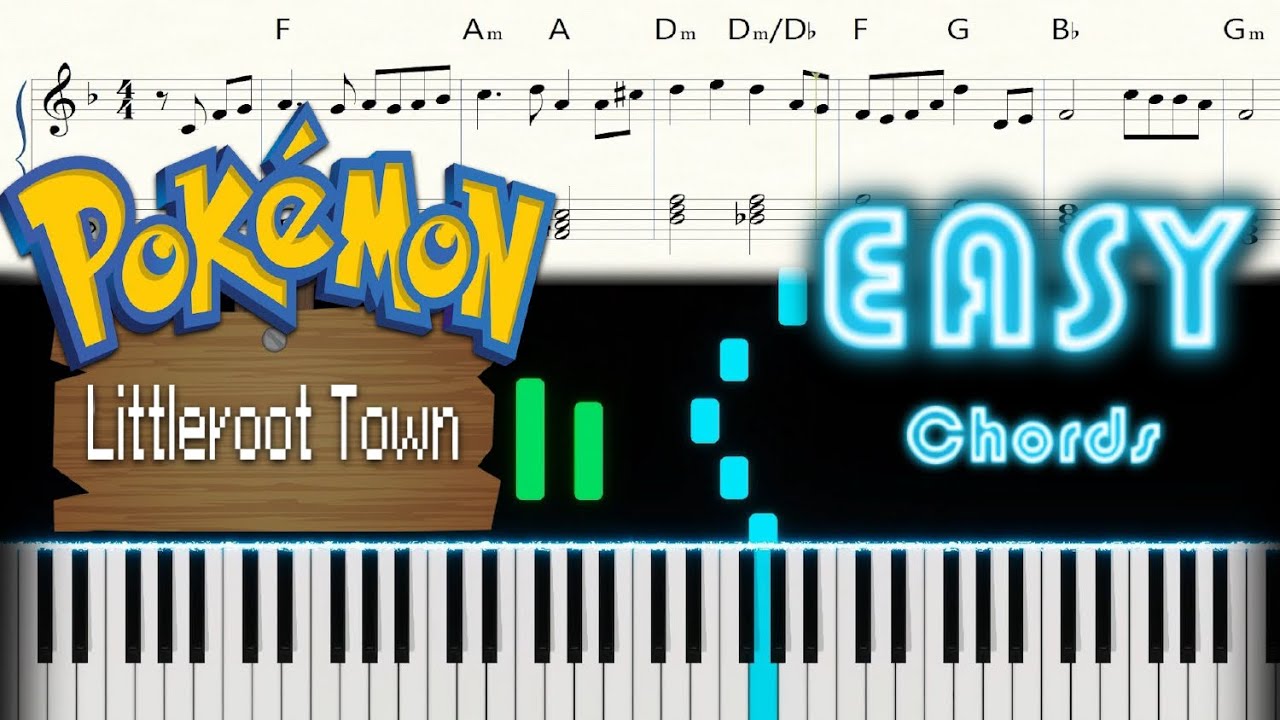 Pokémon - Littleroot Town Theme | EASY piano tutorial with CHORDS
