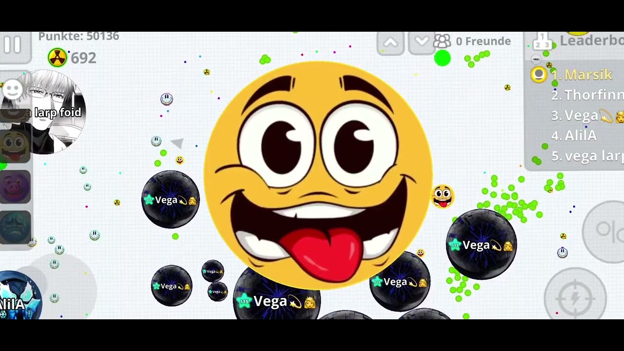 Agar.io Mobile Gameplay from January 27, 2026, with intensive Smileys