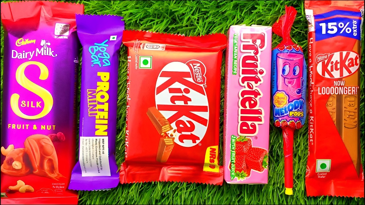 Satisfying Video ASMR Lollipops Chocolate and Gummy Candy Unboxing Video Cutting Rainbow Candy