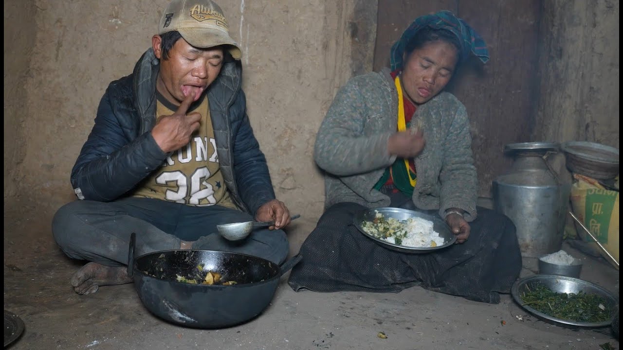 How to cook and eat delicious food within mountain village kitchen ?