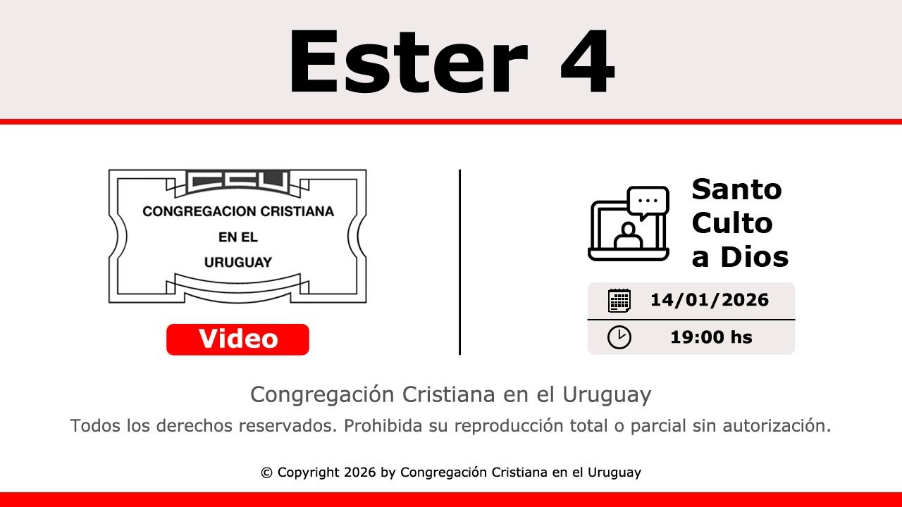 Santo Culto a Dios - 14/01/2026 - 19:00 Hs.