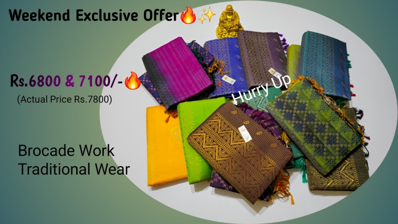 Weekend Exclusive Offer Rs.6800 & 7100🔥 | All-Self Brocade Work Silk Sarees | Beautiful Pattu Sarees