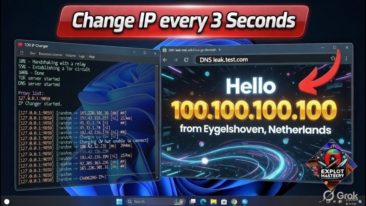 Auto Change IP Address in every 3 Seconds - 100% ANONYMOUS | Windows New method
