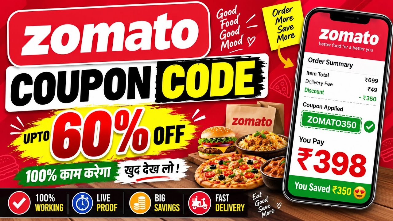 Zomato Coupon Code Today | Zomato Offer Today | Zomato Discount Code | Zomato Coupon code