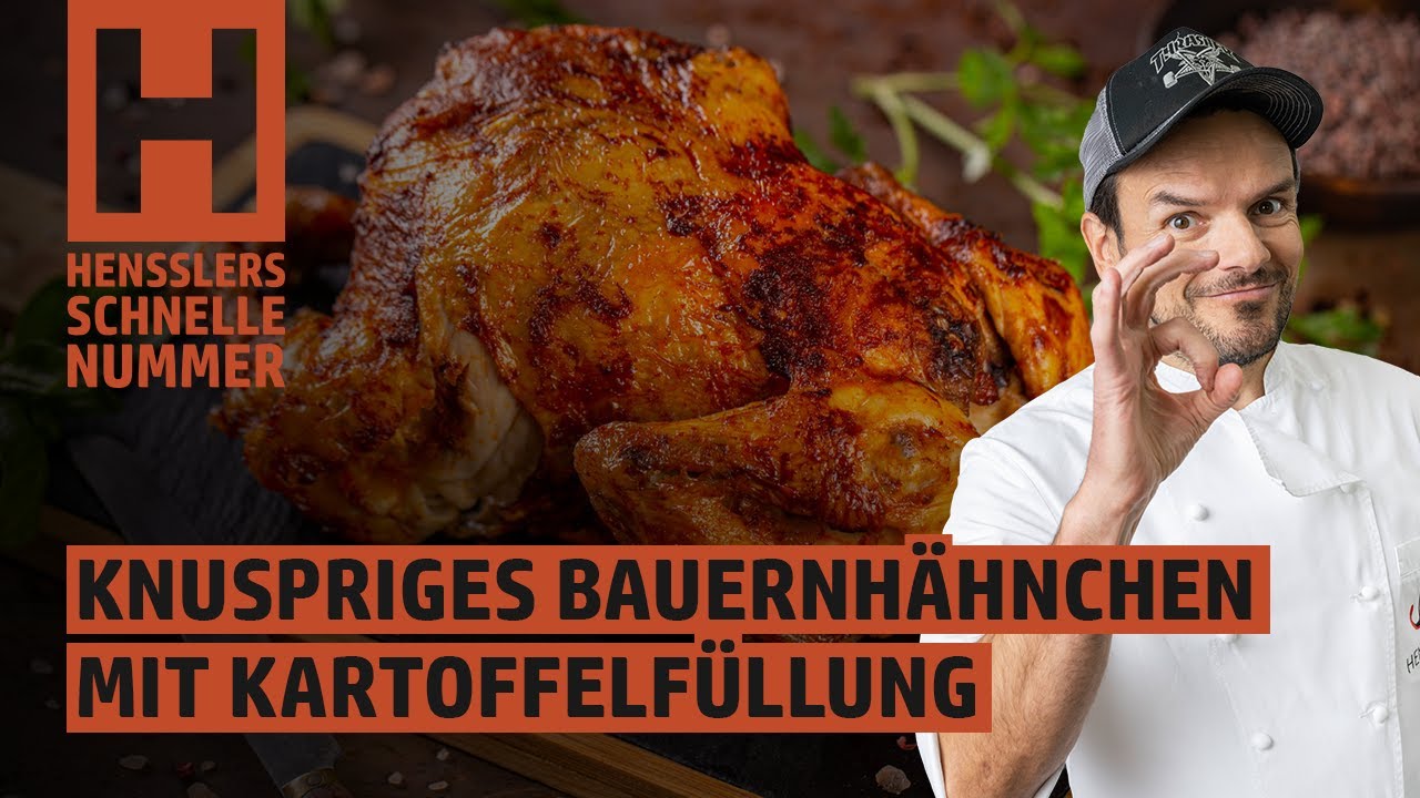 Schnelles Knuspriges Bauernhähnchen mit Kartoffelfüllung Rezept von Steffen Henssler