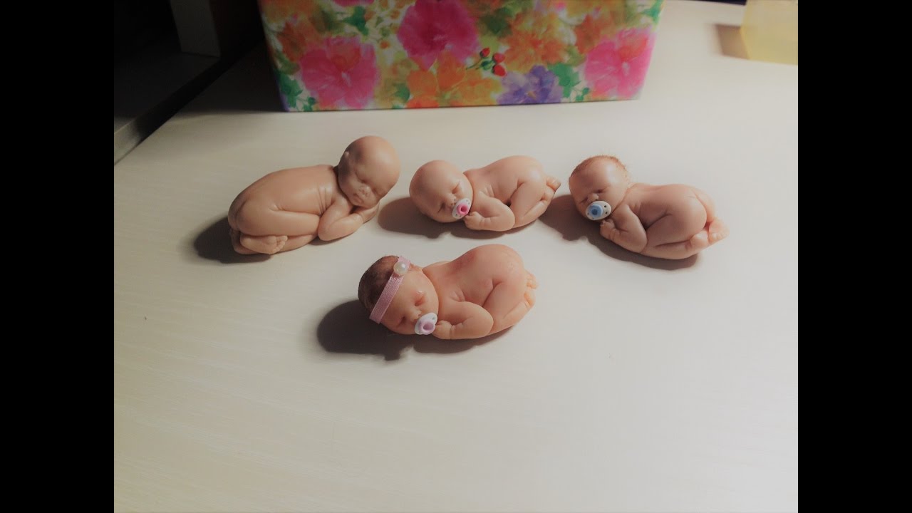 DIY Polymer Clay Miniature Baby From A Mold