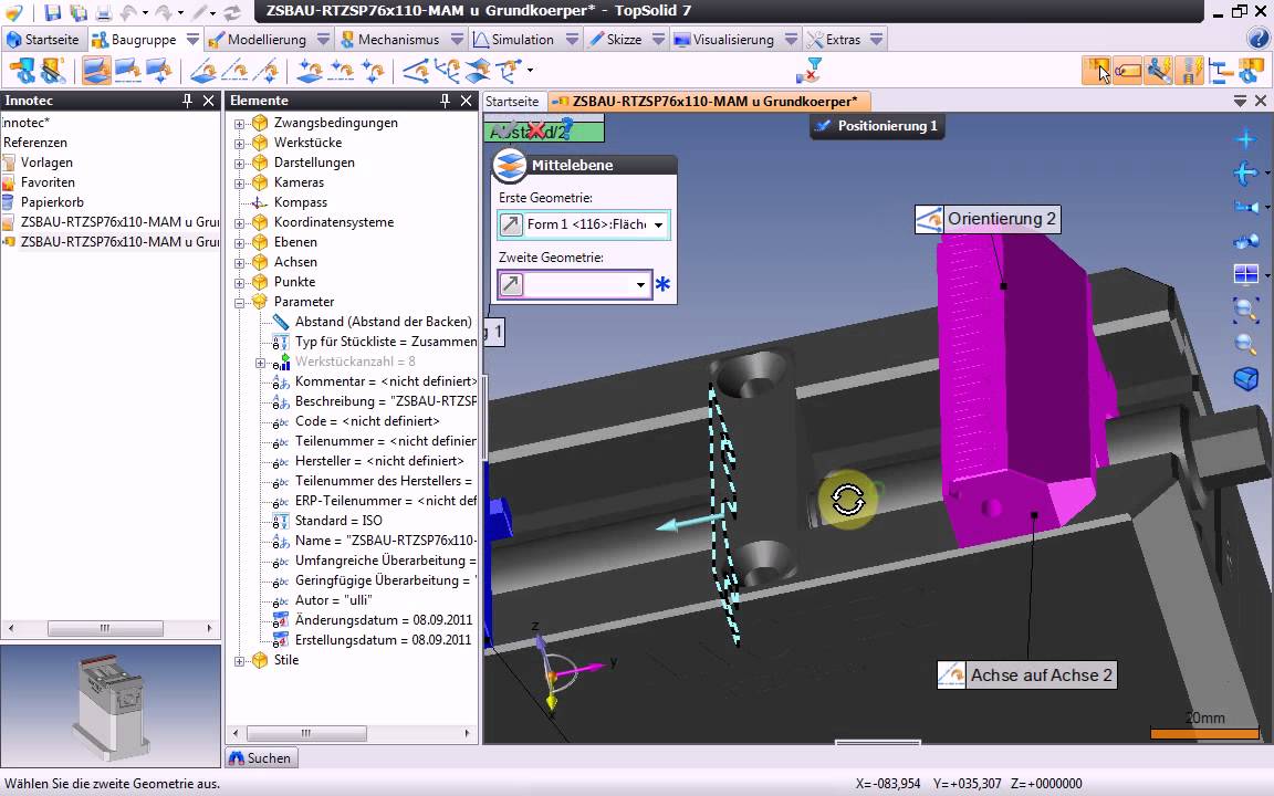 Schraubstock mit verstellbarer Backenweite