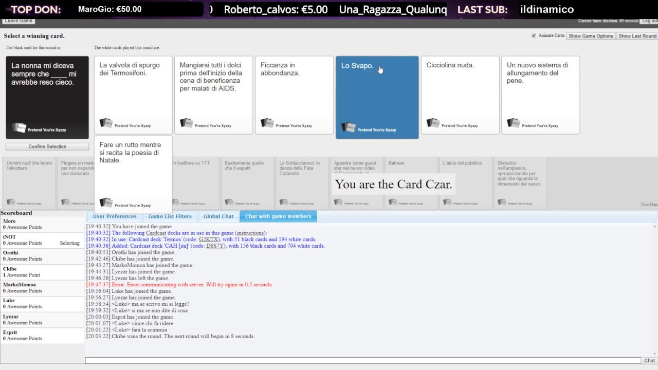 Cards Against Termosifoni