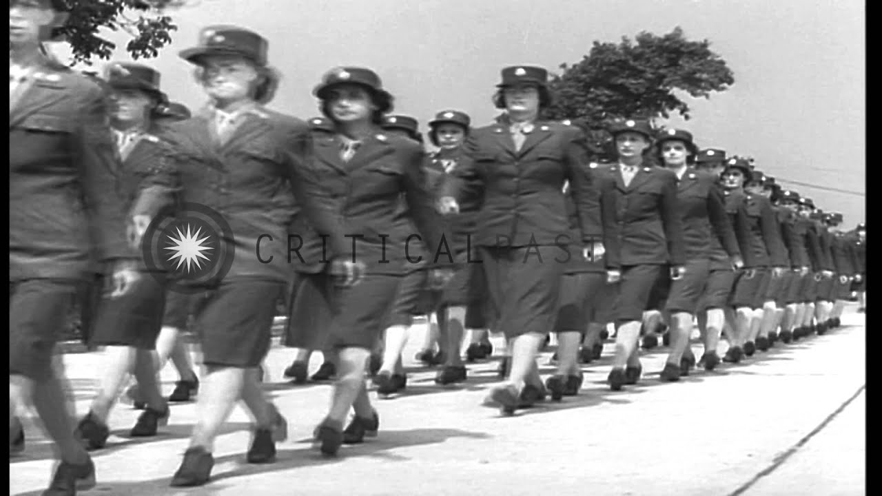 Women's Army Corps(WAC) at 8th Air Force Replacement center in Stafford, England. HD Stock Footage