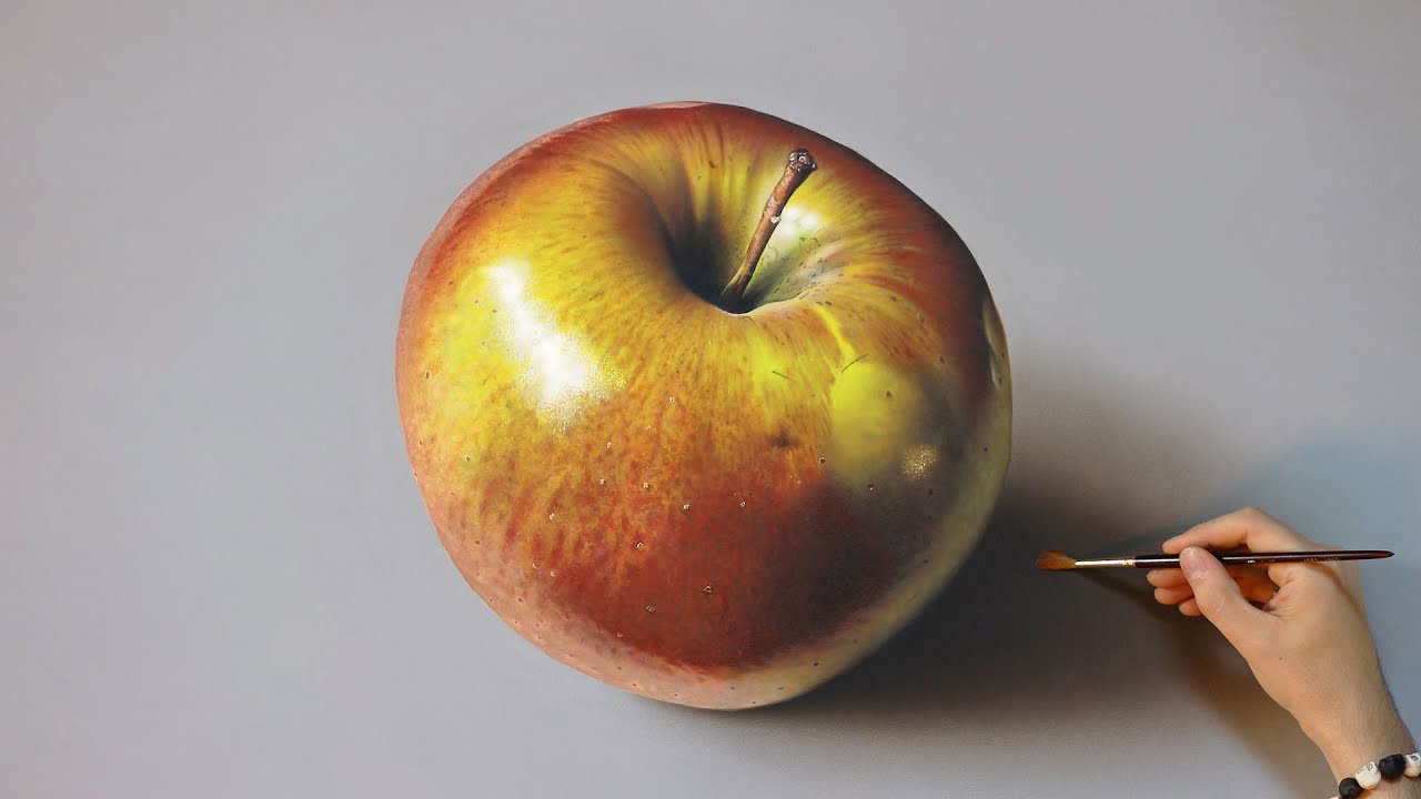 Apple | Oil Painting on canvas - 3D Art