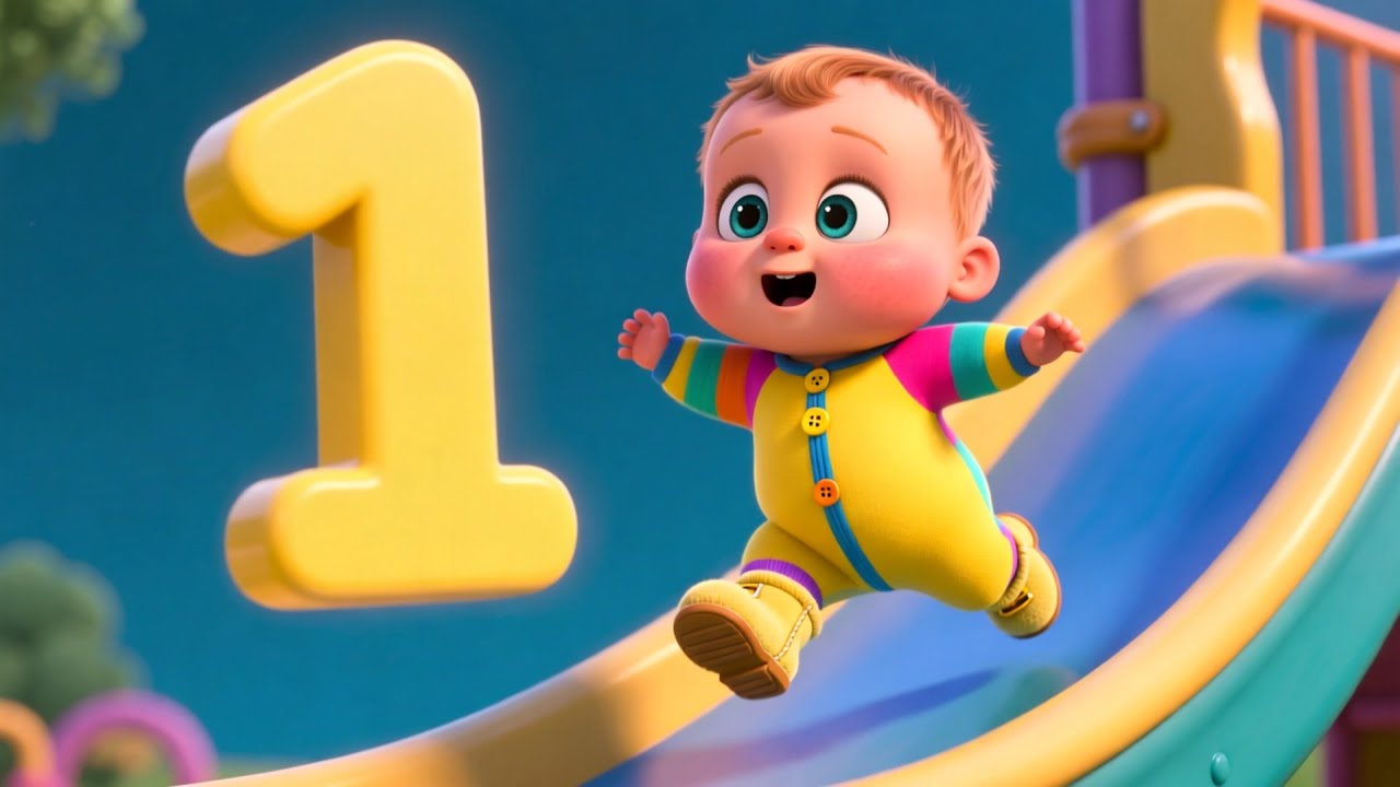Slide Time 123 w Baby 🛝🎵 Fun Counting Song | Learn Numbers and Play with Toddlers