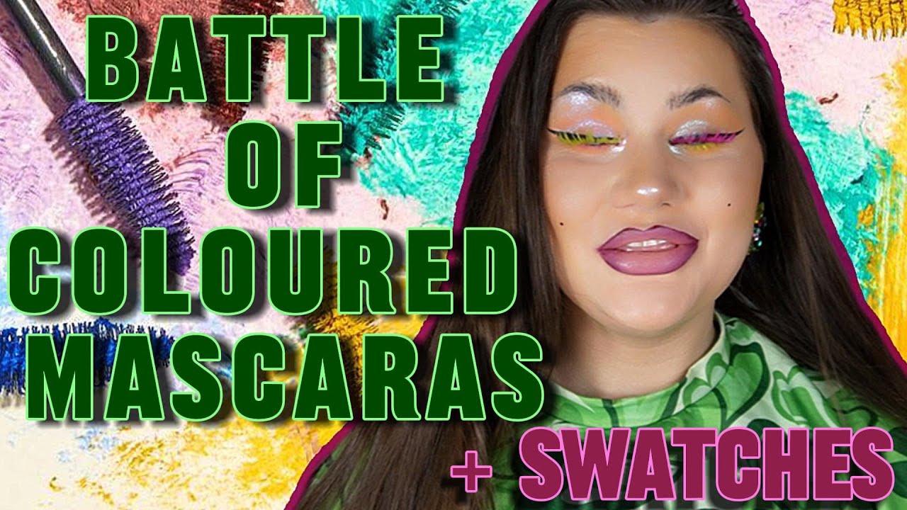 BATTLE OF COLOURED MASCARAS + SWATCHES | COLOURPOP, GLISTEN COSMETICS, ABOUT FACE BEAUTY, CHAOTIC CO