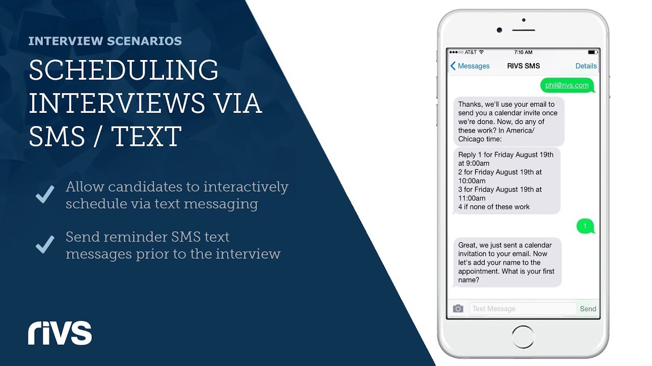 Scheduling Interviews via SMS/Text Messaging