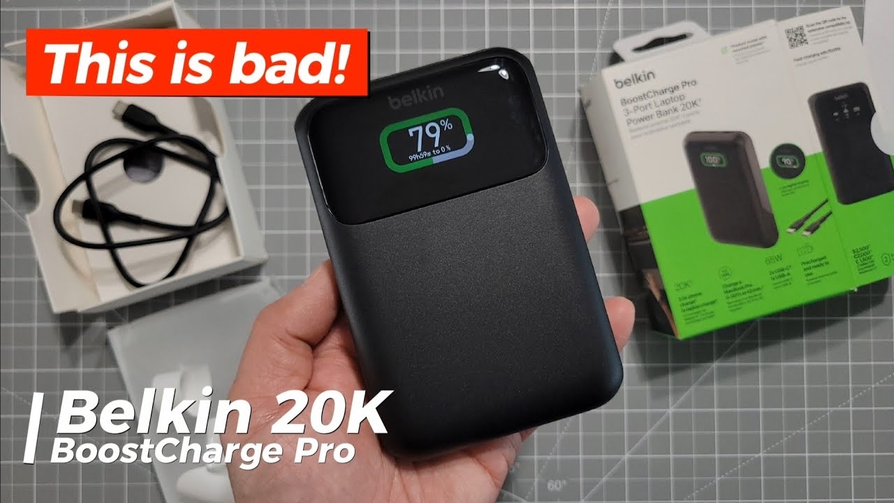 Watch First - Belkin BoostCharge Pro 3-Port Laptop Power Bank 20k Unboxing Overview 