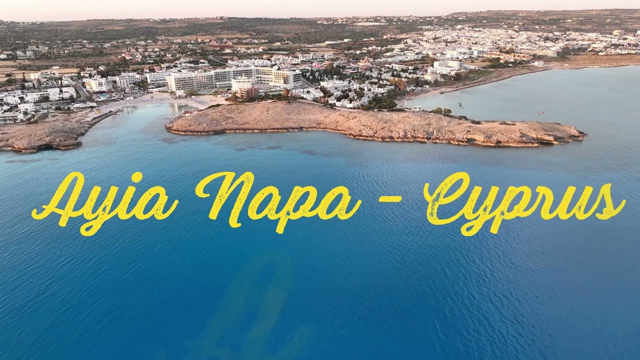 Amazing Ayia Napa in Cyprus - Aerial View from the drone in 4K