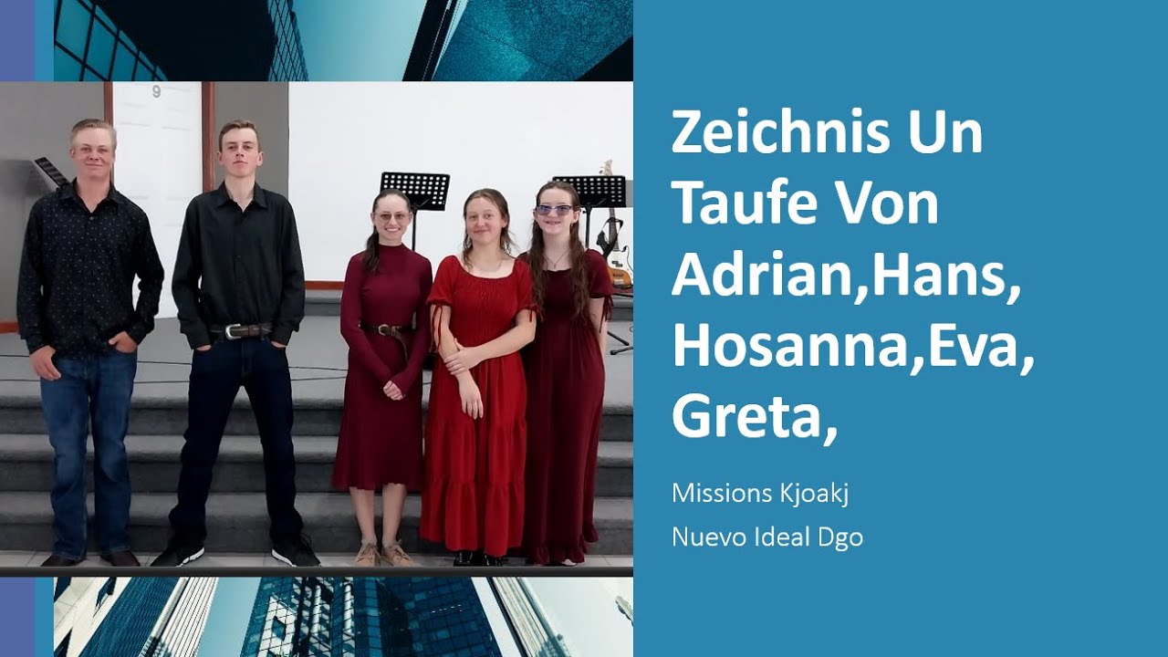 Zeichnis un Taufe Von Adrian , Hans , Hosanna , Eva , Greta (Missions Kjoakj)
