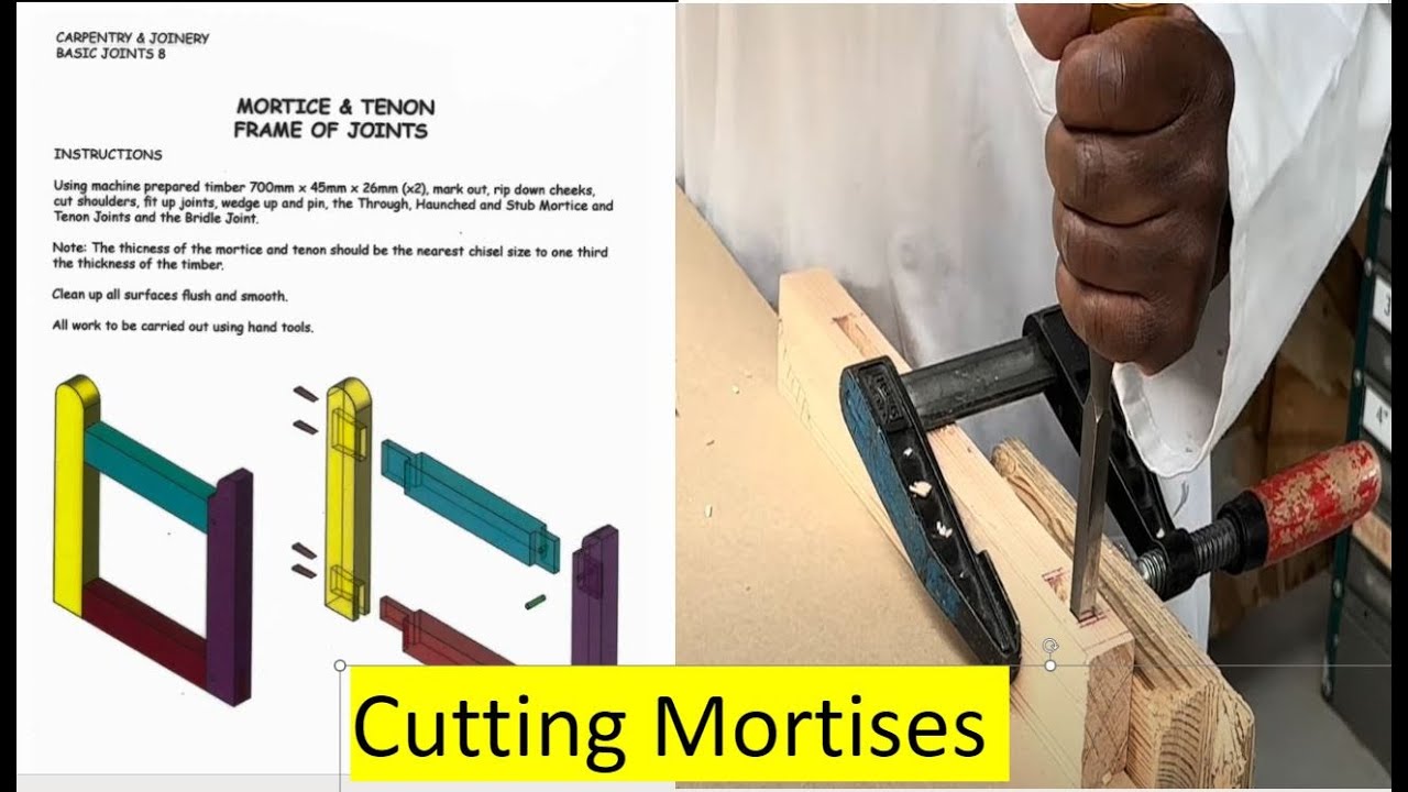 -carpentry college- part 3 of Job 8  - cutting the mortices