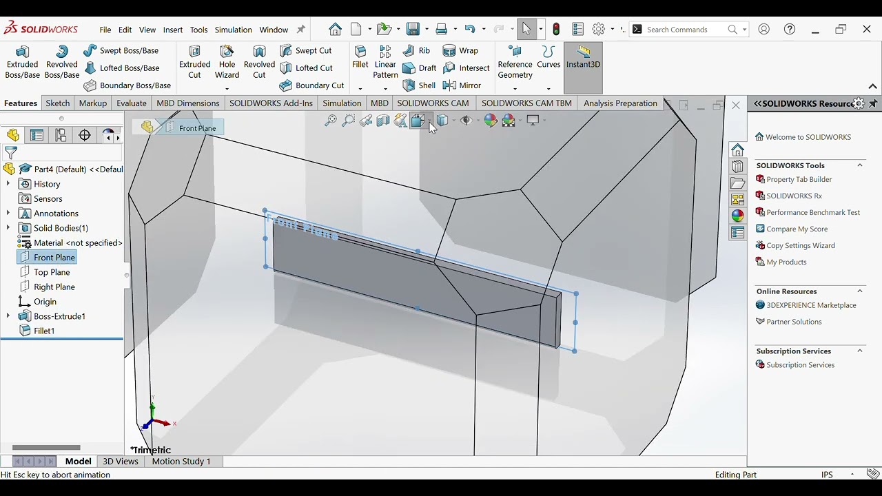 Shelf - SolidWorks - Part D (Bottom Board)